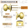 image:imageProbrico Colonial Keyed Entry Door Knob Oil Rubbed Bronze Entrance Door Lock Single Cylinder Keyed Door Lock for Interior ExteriorPolished Brass