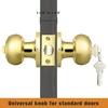 image:imageProbrico Colonial Keyed Entry Door Knob Oil Rubbed Bronze Entrance Door Lock Single Cylinder Keyed Door Lock for Interior ExteriorPolished Brass