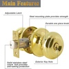 image:imageProbrico Colonial Keyed Entry Door Knob Oil Rubbed Bronze Entrance Door Lock Single Cylinder Keyed Door Lock for Interior ExteriorPolished Brass