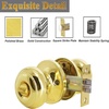 image:imageProbrico Colonial Keyed Entry Door Knob Oil Rubbed Bronze Entrance Door Lock Single Cylinder Keyed Door Lock for Interior ExteriorPolished Brass