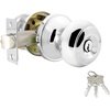 image:imageProbrico Colonial Keyed Entry Door Knob Oil Rubbed Bronze Entrance Door Lock Single Cylinder Keyed Door Lock for Interior ExteriorPolished Chrome