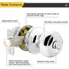 image:imageProbrico Colonial Keyed Entry Door Knob Oil Rubbed Bronze Entrance Door Lock Single Cylinder Keyed Door Lock for Interior ExteriorPolished Chrome