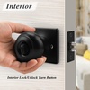image:imageProbrico Colonial Privacy Door Knobs with Square Rosette Black Interior BathBed Door Locks 10 PackBlack