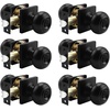 image:imageProbrico Colonial Privacy Door Knobs with Square Rosette Black Interior BathBed Door Locks 10 PackBlack