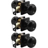 image:imageProbrico Colonial Privacy Door Knobs with Square Rosette Black Interior BathBed Door Locks 10 PackBlack