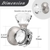 image:imageProbrico Diamond Crystal Door Knobs for Hall Closet Interior Keyless NonLocking Glass Passage Knobs Brushed Nickel Round Rosette 2 Pack