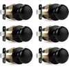 image:imageProbrico Door Knobs Interior Passage Door Knobs in Oil Rubbed Bronze FinishBall Shape Door Hardware for Hallway or Closet1 PackBlack