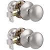 image:imageProbrico Door Knobs Interior Passage Door Knobs in Oil Rubbed Bronze FinishBall Shape Door Hardware for Hallway or Closet1 PackBrushed Nickel