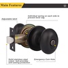 image:imageProbrico Egg Style Bedroom and Bathroom Privacy Door Knobs Oval Oil Rubbed Bronze Keyless Door Lock6 Pack