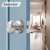 image:imageProbrico Egg Style Hall and Closet Passage Door Knobs Brushed Nickel Oval Door Lock5 Pack