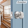 image:imageProbrico Egg Style Hall and Closet Passage Door Knobs Brushed Nickel Oval Door Lock5 Pack