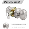 image:imageProbrico Egg Style Hall and Closet Passage Door Knobs Brushed Nickel Oval Door Lock5 Pack
