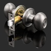 image:imageProbrico Egg Style Hall and Closet Passage Door Knobs Brushed Nickel Oval Door Lock5 Pack