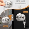 image:imageProbrico Entry Door Knobs with Lock Keyed Alike Interior Exterior Door Locks in Brushed Nickel Finish 4 Pack Stainless Steel Modern Entrance Locksets for Bedroom OfficeBrushed Nickel