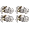 image:imageProbrico Entry Door Knobs with Lock Keyed Alike Interior Exterior Door Locks in Brushed Nickel Finish 4 Pack Stainless Steel Modern Entrance Locksets for Bedroom OfficeBrushed Nickel