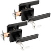 image:imageProbrico Entry Door Levers Matte Black with Keys Heavy Duty Hardware for Exterior Front and Back DoorLockable Keyed Entrance LockUniversal HandlingTransitional Style 1 PackBlack