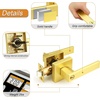 image:imageProbrico Entry Door Levers Matte Black with Keys Heavy Duty Hardware for Exterior Front and Back DoorLockable Keyed Entrance LockUniversal HandlingTransitional Style 1 PackGold