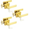image:imageProbrico Entry Door Levers Matte Black with Keys Heavy Duty Hardware for Exterior Front and Back DoorLockable Keyed Entrance LockUniversal HandlingTransitional Style 1 PackGold