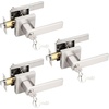 image:imageProbrico Entry Door Levers Matte Black with Keys Heavy Duty Hardware for Exterior Front and Back DoorLockable Keyed Entrance LockUniversal HandlingTransitional Style 1 PackBrushed Nickel