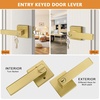 image:imageProbrico Entry Door Levers Matte Black with Keys Heavy Duty Hardware for Exterior Front and Back DoorLockable Keyed Entrance LockUniversal HandlingTransitional Style 1 PackGold