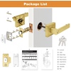 image:imageProbrico Entry Door Levers Matte Black with Keys Heavy Duty Hardware for Exterior Front and Back DoorLockable Keyed Entrance LockUniversal HandlingTransitional Style 1 PackGold
