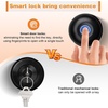 image:imageProbrico Fingerprint Door Lock Smart Door Knob Fingerprint Door Knob with APP Control for Bedroom Garage Office Closet Apartment Round Electronic Door Lock Satin NickelBlack