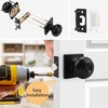 image:imageProbrico Flat Ball Black BedBath Door Knob Privacy Door Knob Interior Bathroom Lock with Square Rosette1 PackBlack