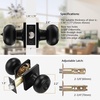 image:imageProbrico Flat Ball Black BedBath Door Knob Privacy Door Knob Interior Bathroom Lock with Square Rosette1 PackBlack