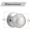 image:imageProbrico Flat Ball Single Dummy Door Knobs NonTurning Interior Door Handles Oil Rubbed Bronze 10 PackBrushed Nickel