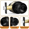 image:imageProbrico Flat Black Privacy Door Knobs Keyless Interior Knobs for Bedroom Bathroom Round Ball BathBed Door Knobs4 PackBlack