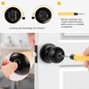 image:imageProbrico Flat Black Privacy Door Knobs Keyless Interior Knobs for Bedroom Bathroom Round Ball BathBed Door Knobs4 PackBlack