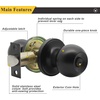 image:imageProbrico Flat Black Privacy Door Knobs Keyless Interior Knobs for Bedroom Bathroom Round Ball BathBed Door Knobs4 PackBlack