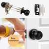 image:imageProbrico Flat Black Privacy Door Knobs Keyless Interior Knobs for Bedroom Bathroom Round Ball BathBed Door Knobs4 PackBlack