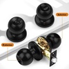 image:imageProbrico Flat Black Privacy Door Knobs Keyless Interior Knobs for Bedroom Bathroom Round Ball BathBed Door Knobs4 PackBlack