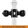 image:imageProbrico Flat Black Privacy Door Knobs Keyless Interior Knobs for Bedroom Bathroom Round Ball BathBed Door Knobs4 PackBlack