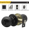 image:imageProbrico Flat Black Privacy Door Knobs Keyless Interior Knobs for Bedroom Bathroom Round Ball BathBed Door Knobs4 PackBlack