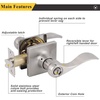 image:imageProbrico Flat Wave Reversible Privacy Door Lever Lockset with Square Rosette Bed and Bath Door Lock in Satin Nickel Keyless Hardware for Right amp Left Handed Doors 1 Pack