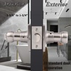 image:imageProbrico Flat Wave Reversible Privacy Door Lever Lockset with Square Rosette Bed and Bath Door Lock in Satin Nickel Keyless Hardware for Right amp Left Handed Doors 1 Pack