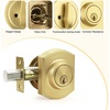 image:imageProbrico Front Door Lock Set Satin Nickel Door Handle Set Entry Door Locksets with Deadbolt Single Cylinder Front Door Handle and Deadbolt Set 1 SetGold