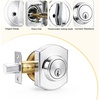 image:imageProbrico Front Door Lock Set Satin Nickel Door Handle Set Entry Door Locksets with Deadbolt Single Cylinder Front Door Handle and Deadbolt Set 1 SetPolished Chrome