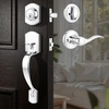 image:imageProbrico Front Door Lock Set Satin Nickel Door Handle Set Entry Door Locksets with Deadbolt Single Cylinder Front Door Handle and Deadbolt Set 1 SetPolished Chrome