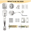 image:imageProbrico Front Door Lock Set Satin Nickel Door Handle Set Entry Door Locksets with Deadbolt Single Cylinder Front Door Handle and Deadbolt Set 1 SetSatin Nickel