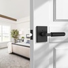 image:imageProbrico Gold Door Handle Knurled Lever Heavy Duty Interior Door Handles for Bedroom Bathroom Reversible Left amp Right Handed Gold Privacy Door HandleMatte Black