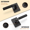 image:imageProbrico Gold Door Handle Knurled Lever Heavy Duty Interior Door Handles for Bedroom Bathroom Reversible Left amp Right Handed Gold Privacy Door HandleMatte Black