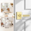 image:imageProbrico Gold Door Handle Knurled Lever Heavy Duty Interior Door Handles for Bedroom Bathroom Reversible Left amp Right Handed Gold Privacy Door HandleGold