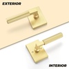 image:imageProbrico Gold Door Handle Knurled Lever Heavy Duty Interior Door Handles for Bedroom Bathroom Reversible Left amp Right Handed Gold Privacy Door HandleGold