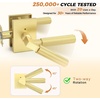 image:imageProbrico Gold Door Handle Knurled Lever Heavy Duty Interior Door Handles for Bedroom Bathroom Reversible Left amp Right Handed Gold Privacy Door HandleGold