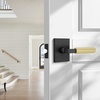 image:imageProbrico Gold Door Handle Knurled Lever Heavy Duty Interior Door Handles for Bedroom Bathroom Reversible Left amp Right Handed Gold Privacy Door HandleMatte BlackGold