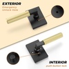 image:imageProbrico Gold Door Handle Knurled Lever Heavy Duty Interior Door Handles for Bedroom Bathroom Reversible Left amp Right Handed Gold Privacy Door HandleMatte BlackGold