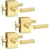 image:imageProbrico Gold Door Handle Knurled Lever Heavy Duty Interior Door Handles for Bedroom Bathroom Reversible Left amp Right Handed Gold Privacy Door HandleGold